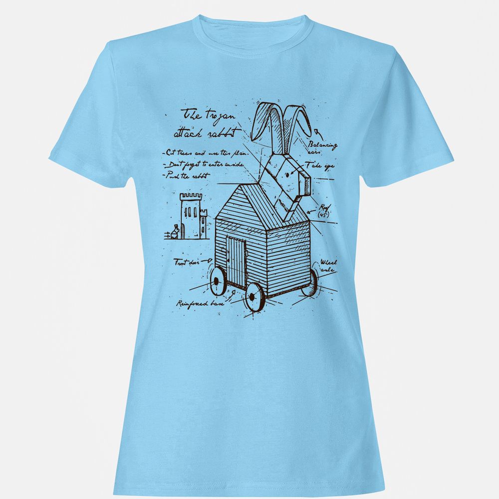 Women's T-Shirt - BANU83N7 - Light Blue - 8