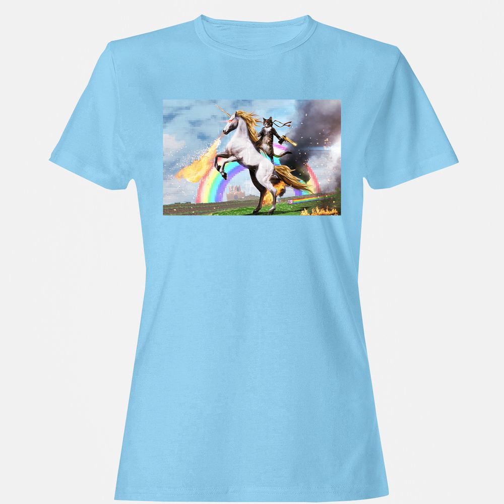 Women's T-Shirt - V88Y55VV - Light Blue - 8
