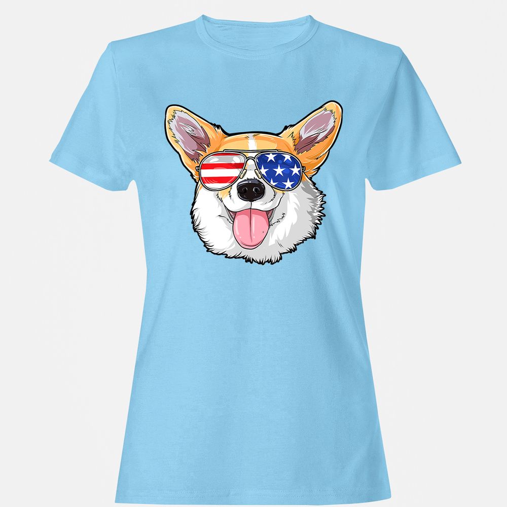 Women's T-Shirt - V8QJBY3S - Light Blue - 8