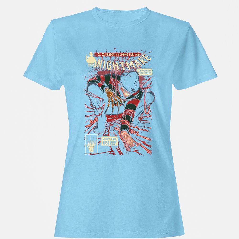 Women's T-Shirt - ZLBZ7P9P - Light Blue - 8