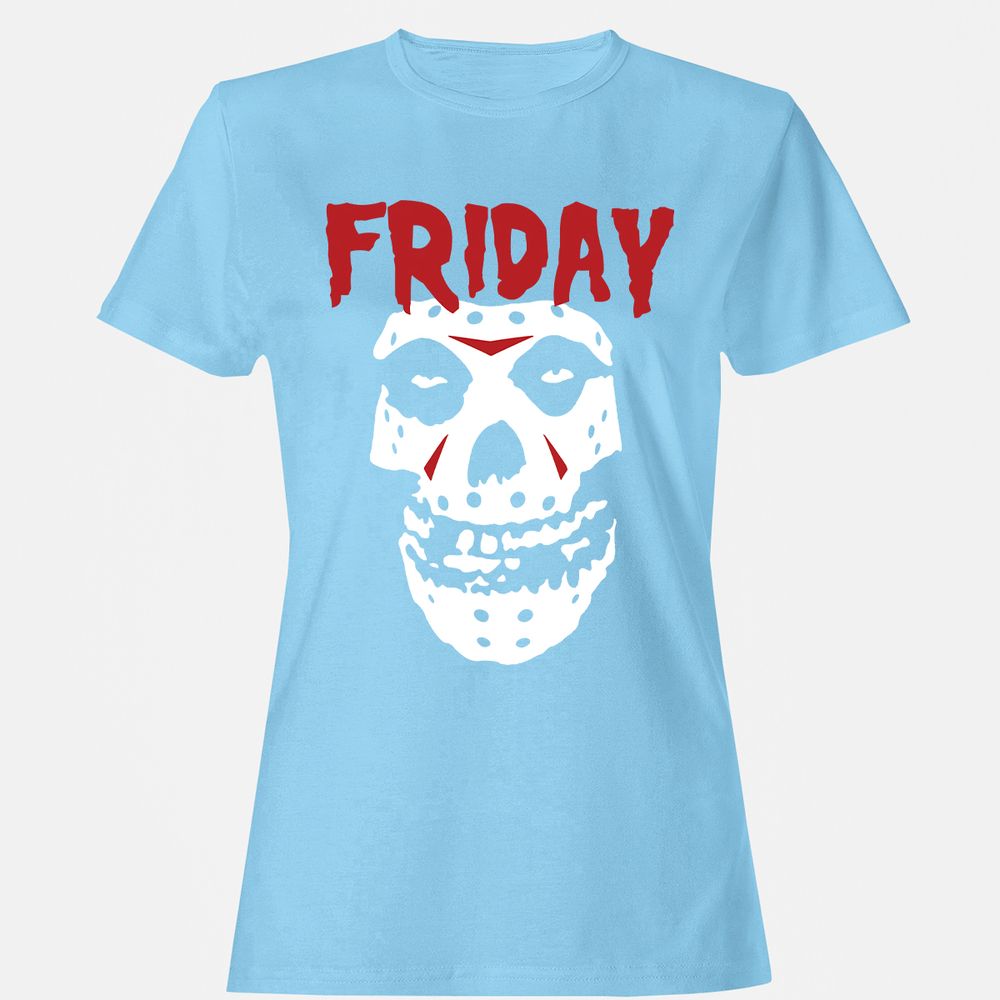 Women's T-Shirt - 7W1M9B6Q - Light Blue - 8