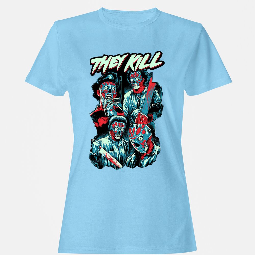 Women's T-Shirt - WJV62VCY - Light Blue - 8