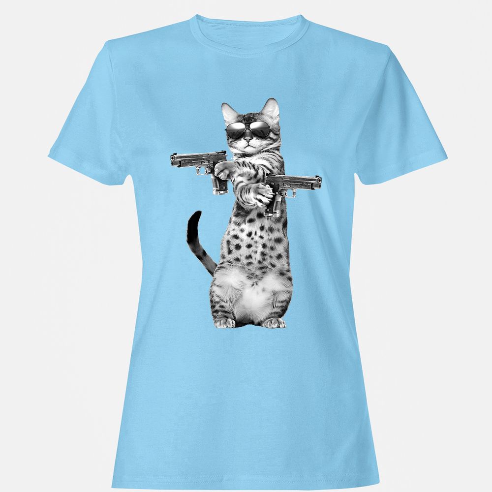 Women's T-Shirt - 62H3HL5J - Light Blue - 8