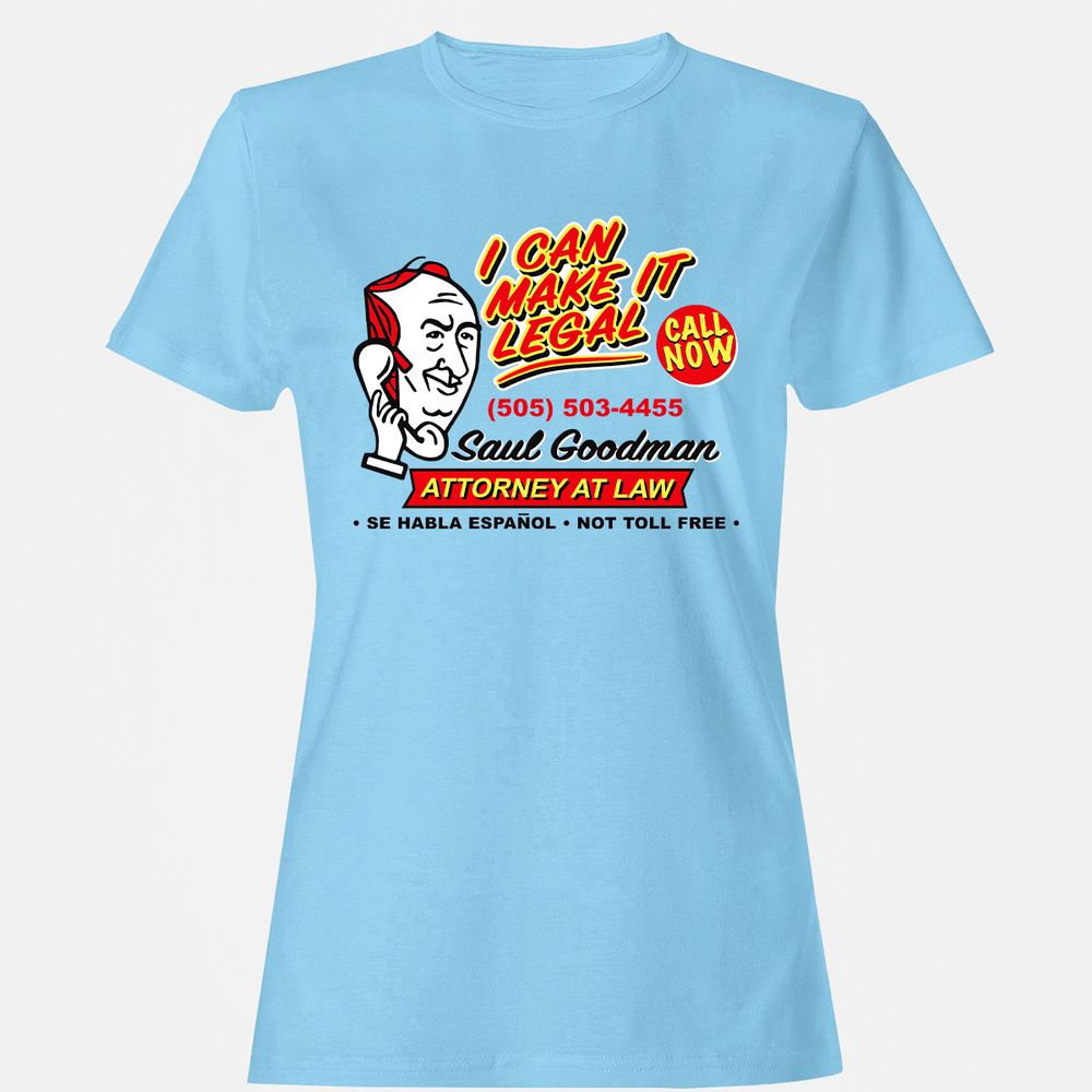 Women's T-Shirt - B3UAR9YN - Light Blue - 8