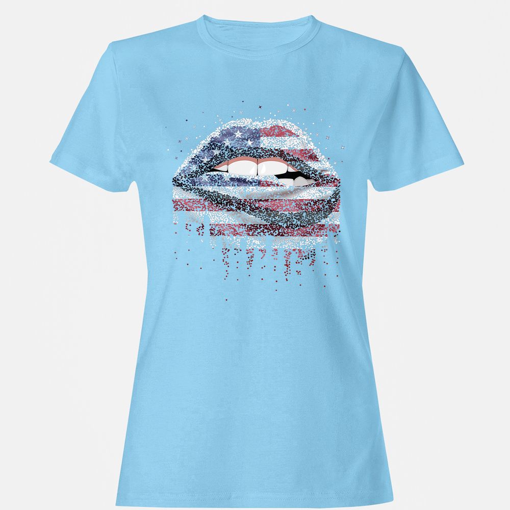 Women's T-Shirt - Y9HYQBZR - Light Blue - 8