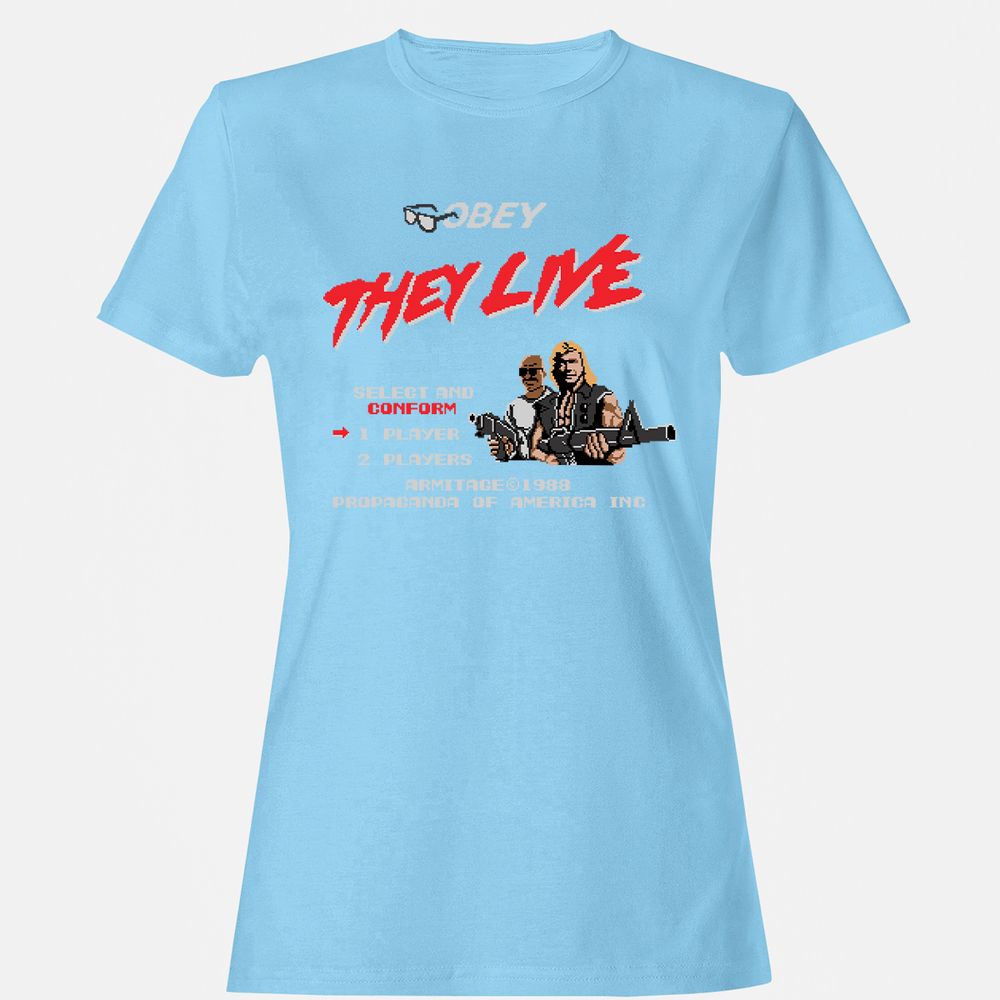 Women's T-Shirt - 6LTQYZMM - Light Blue - 8