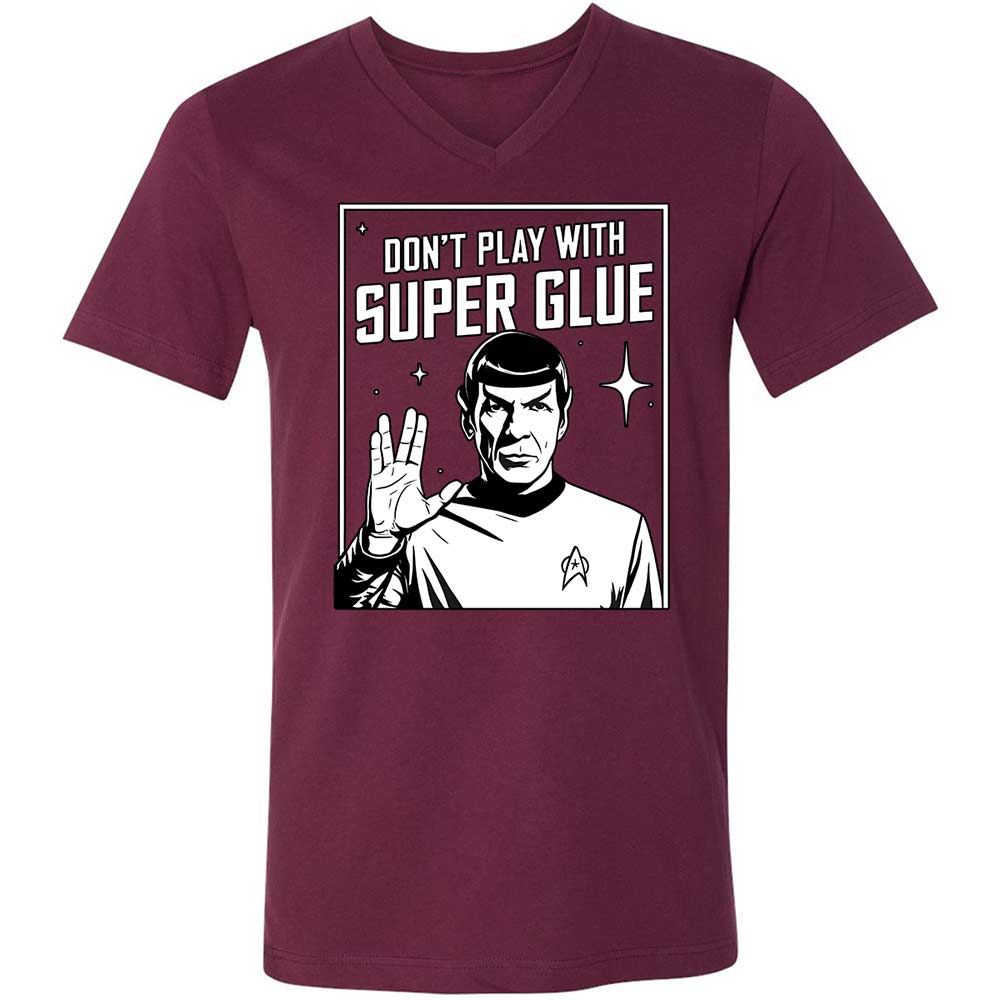 Unisex V-Neck T-Shirt - 9CSFFAAK - Maroon - 8