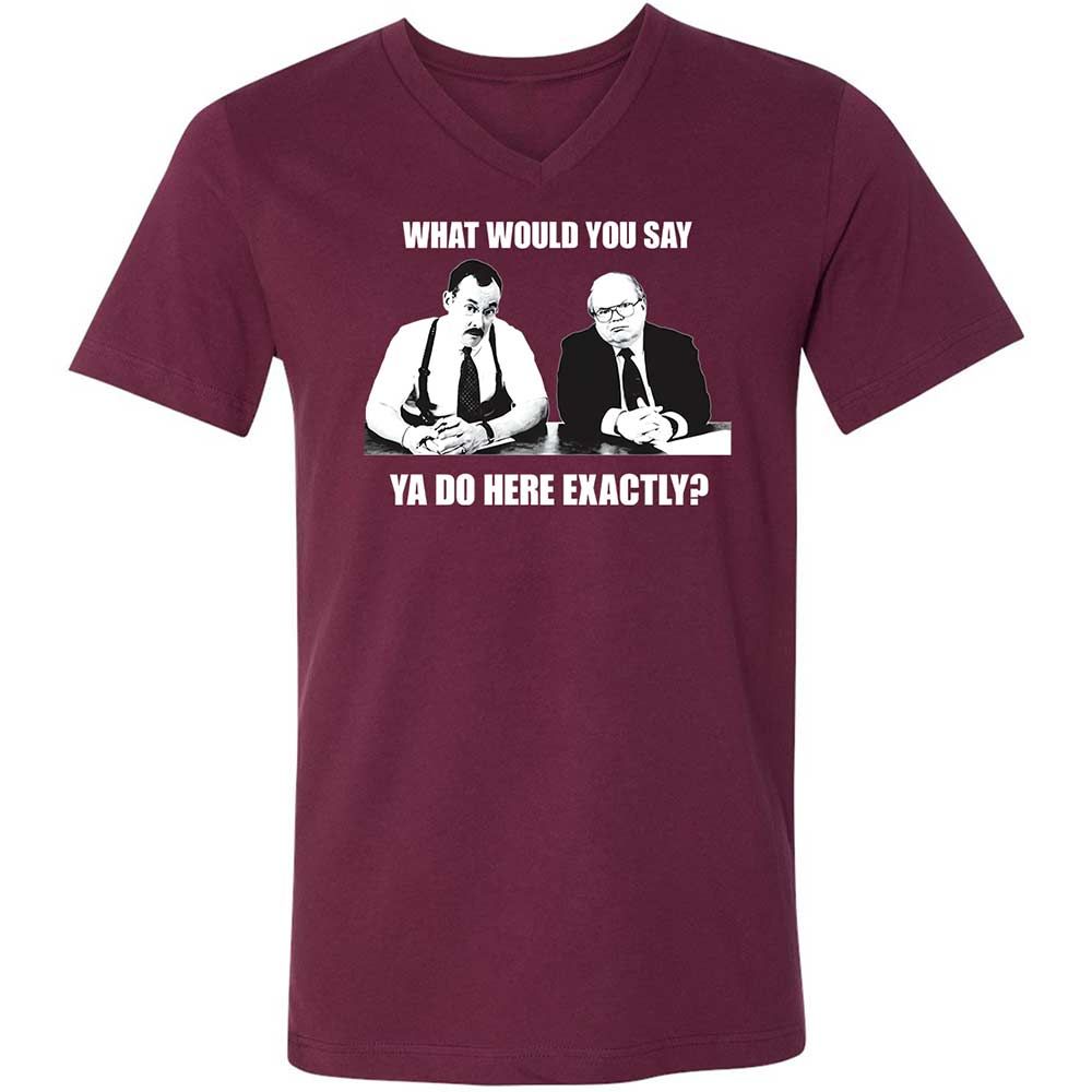 Unisex V-Neck T-Shirt - LJAEUEBJ - Maroon - 8