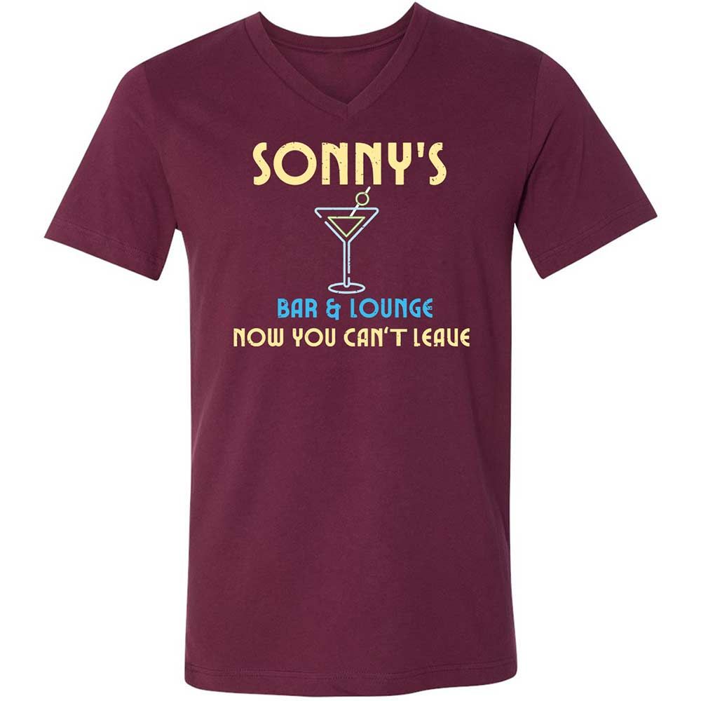 Unisex V-Neck T-Shirt - D1MRVXEQ - Maroon - 8