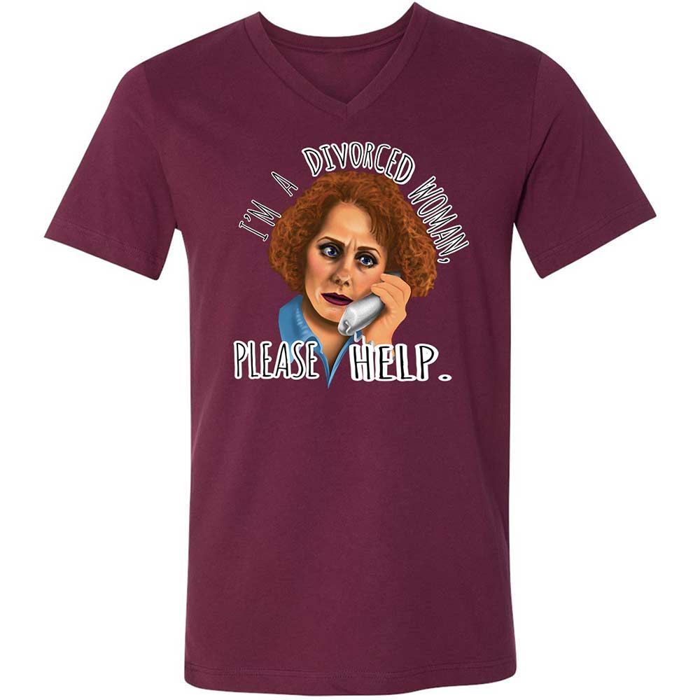 Unisex V-Neck T-Shirt - D6DYS252 - Maroon - 8