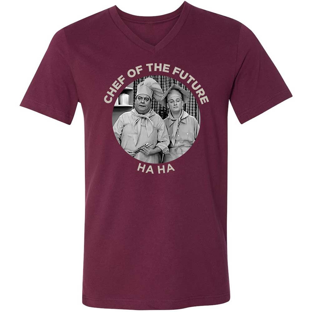 Unisex V-Neck T-Shirt - 6XYWNQQQ - Maroon - 8