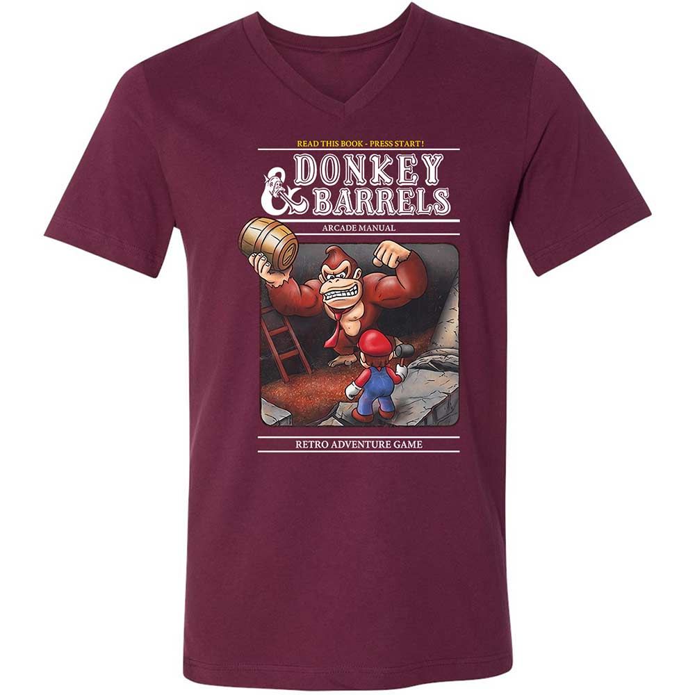 Unisex V-Neck T-Shirt - BPNR5HBT - Maroon - 8