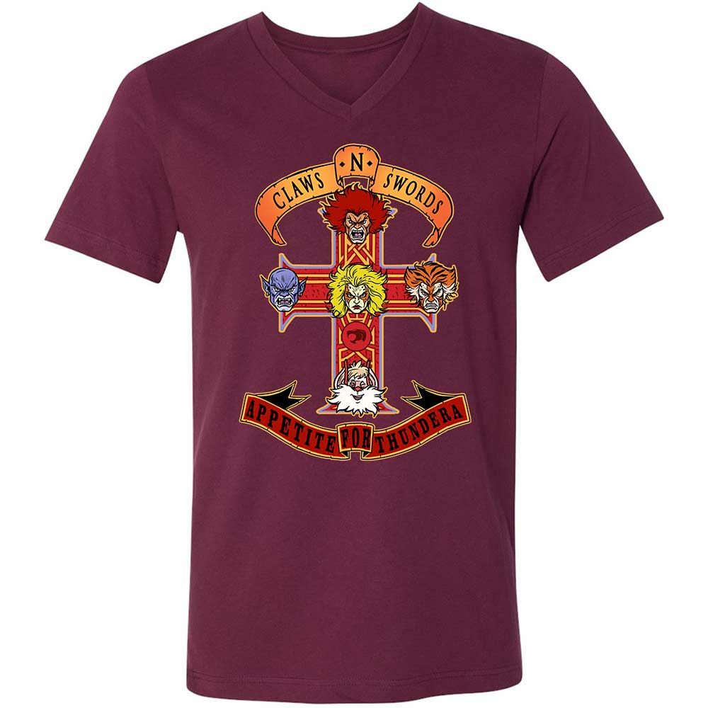 Unisex V-Neck T-Shirt - N34D6KRC - Maroon - 8