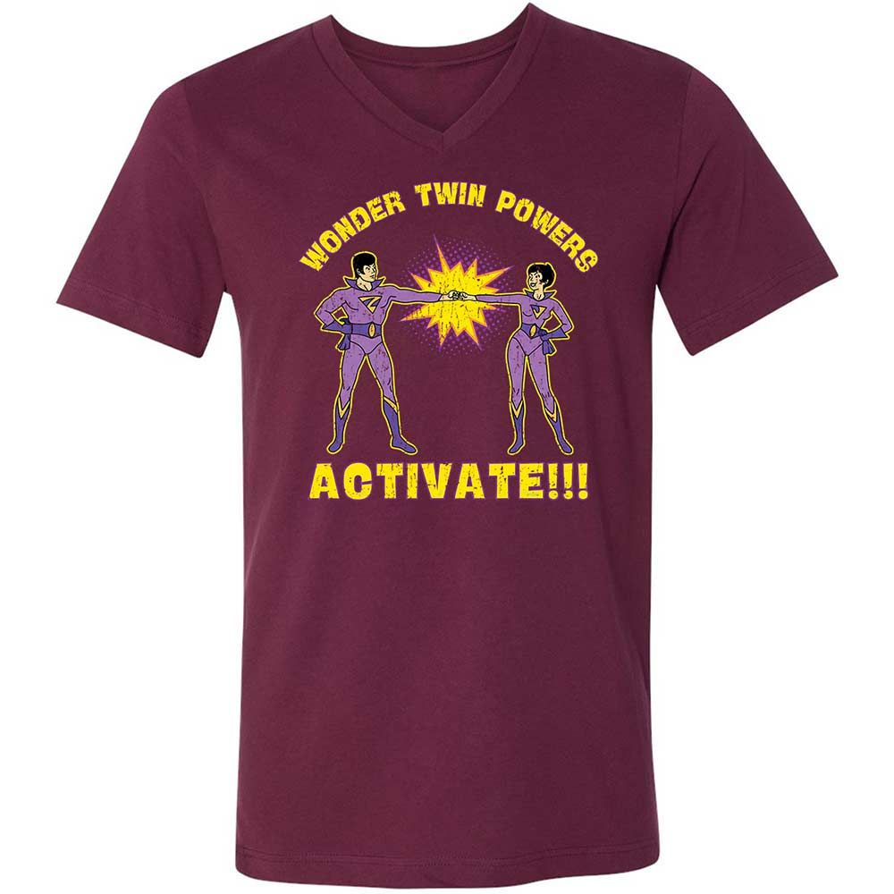 Unisex V-Neck T-Shirt - UQPFUBGY - Maroon - 8