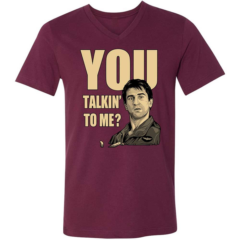 Unisex V-Neck T-Shirt - K3W8KJ6G - Maroon - 8
