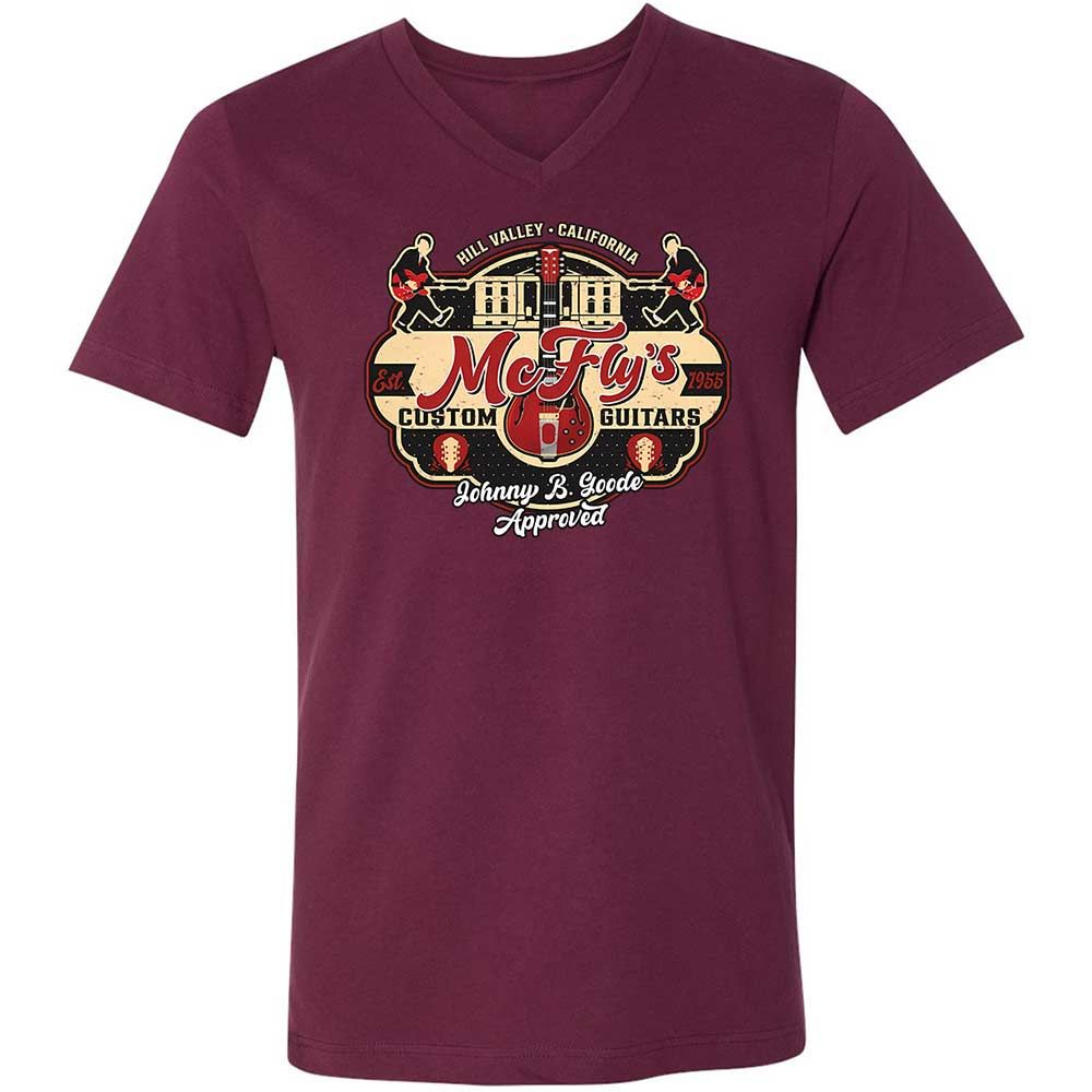 Unisex V-Neck T-Shirt - FNUBWPXR - Maroon - 8