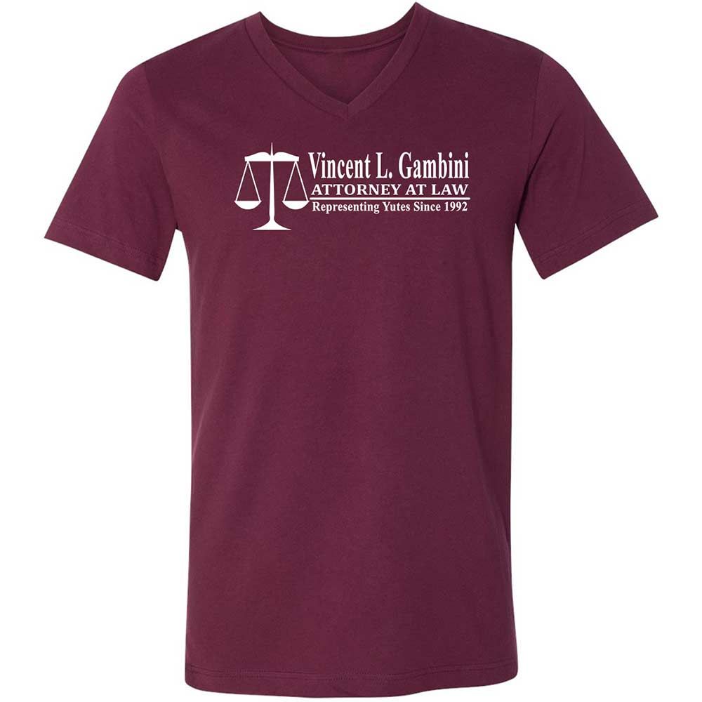 Unisex V-Neck T-Shirt - UN5WVF4K - Maroon - 8