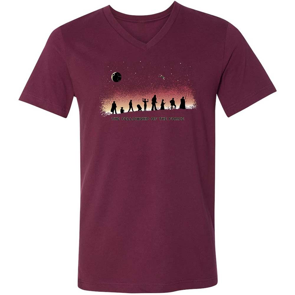Unisex V-Neck T-Shirt - GEMM24Z9 - Maroon - 8
