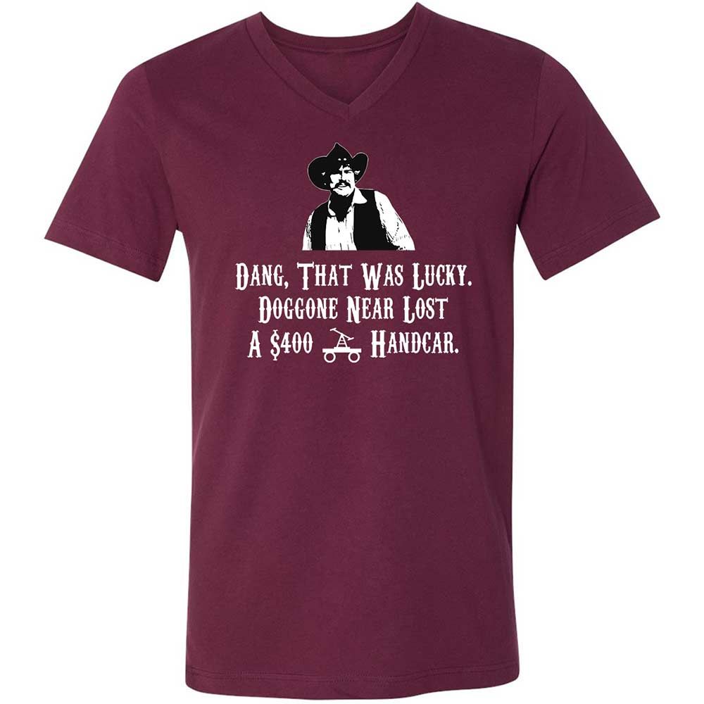 Unisex V-Neck T-Shirt - KBSZ9NKJ - Maroon - 8