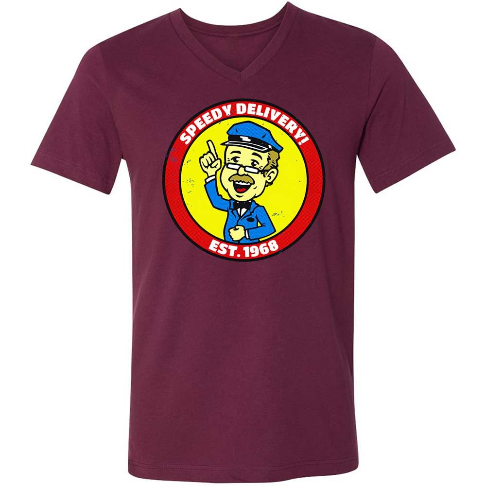 Unisex V-Neck T-Shirt - J7W1R6RQ - Maroon - 8