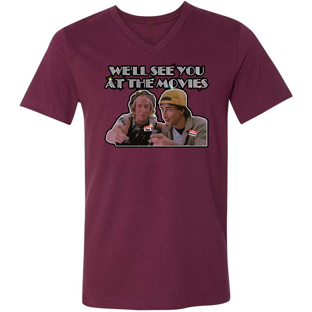 Unisex V-Neck T-Shirt - NZAJ9W88 - Maroon - 8