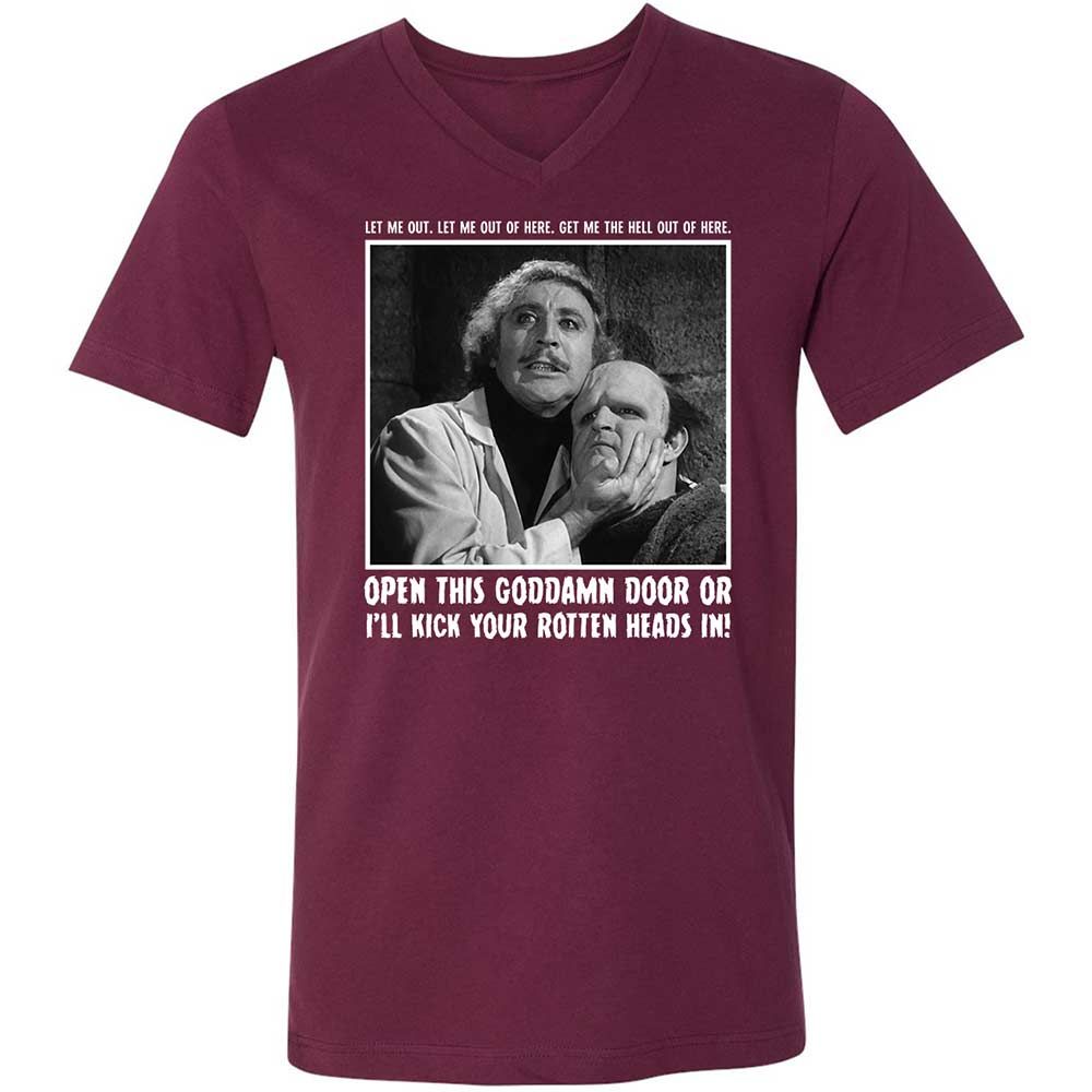 Unisex V-Neck T-Shirt - FU8ECDG2 - Maroon - 8