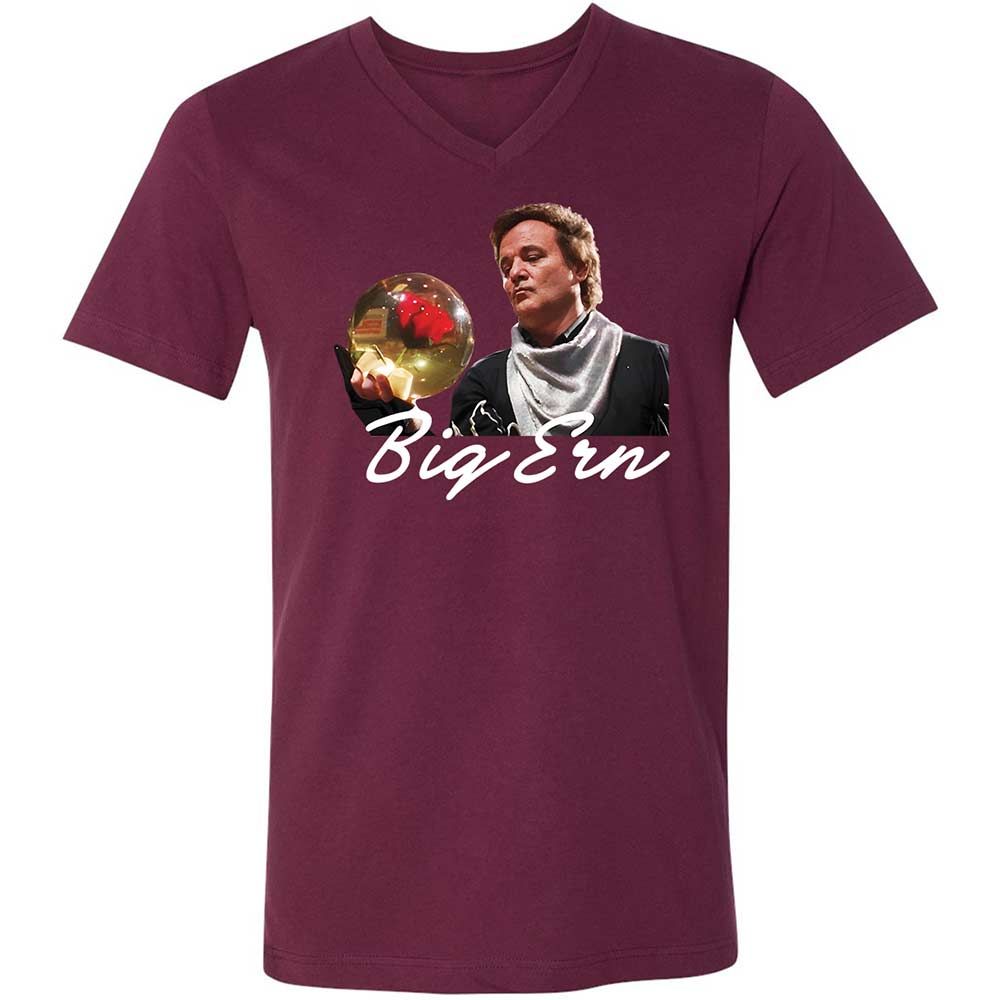 Unisex V-Neck T-Shirt - EQT88DU8 - Maroon - 8