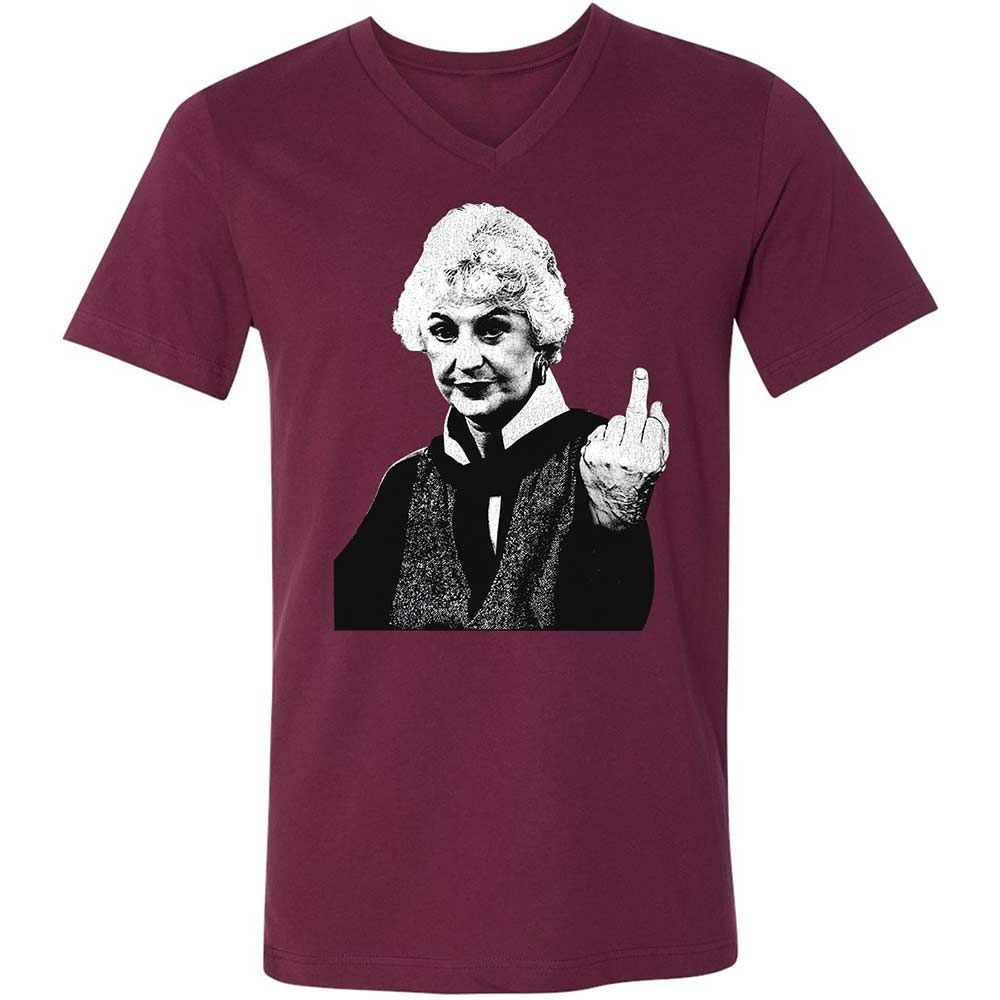 Unisex V-Neck T-Shirt - K99FHHNQ - Maroon - 8