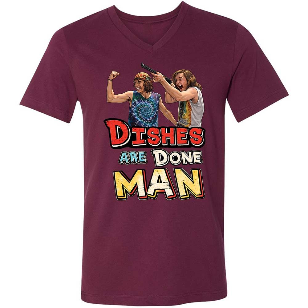 Unisex V-Neck T-Shirt - 3UWU8M86 - Maroon - 8