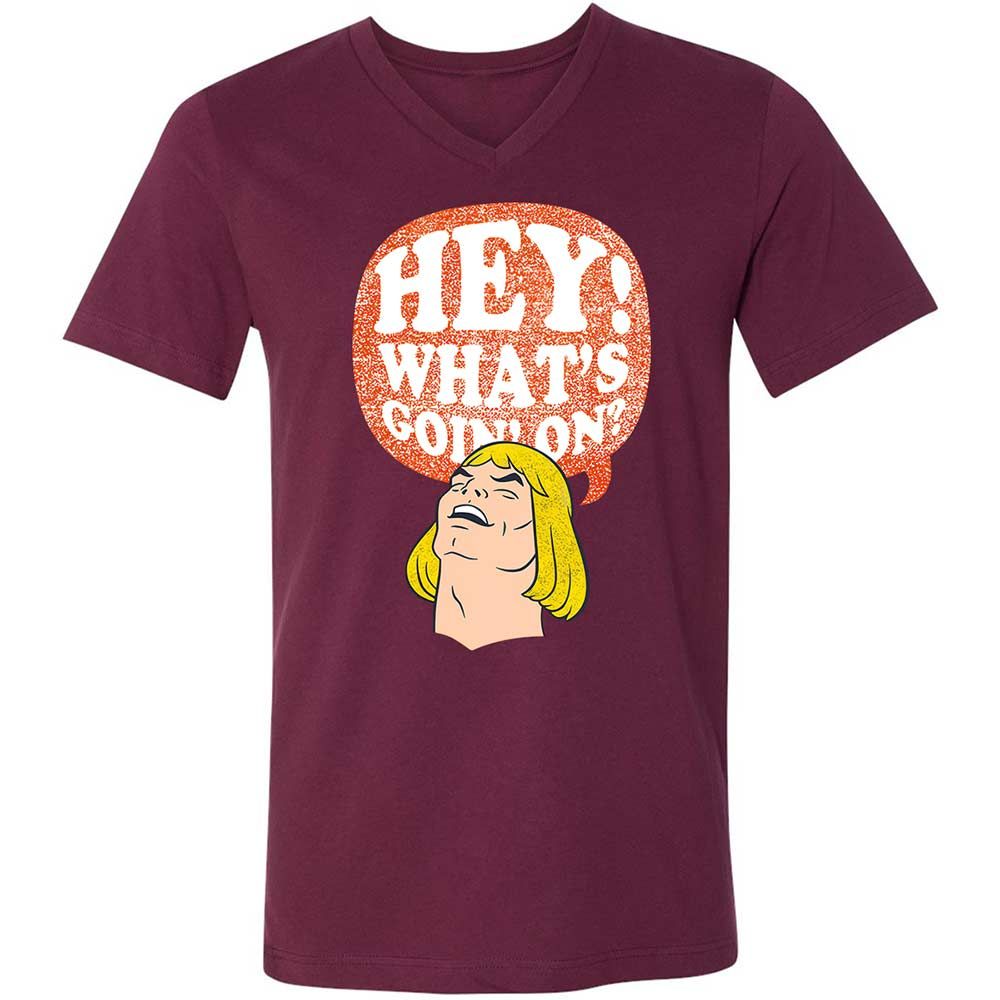 Unisex V-Neck T-Shirt - 3V86KA6E - Maroon - 8