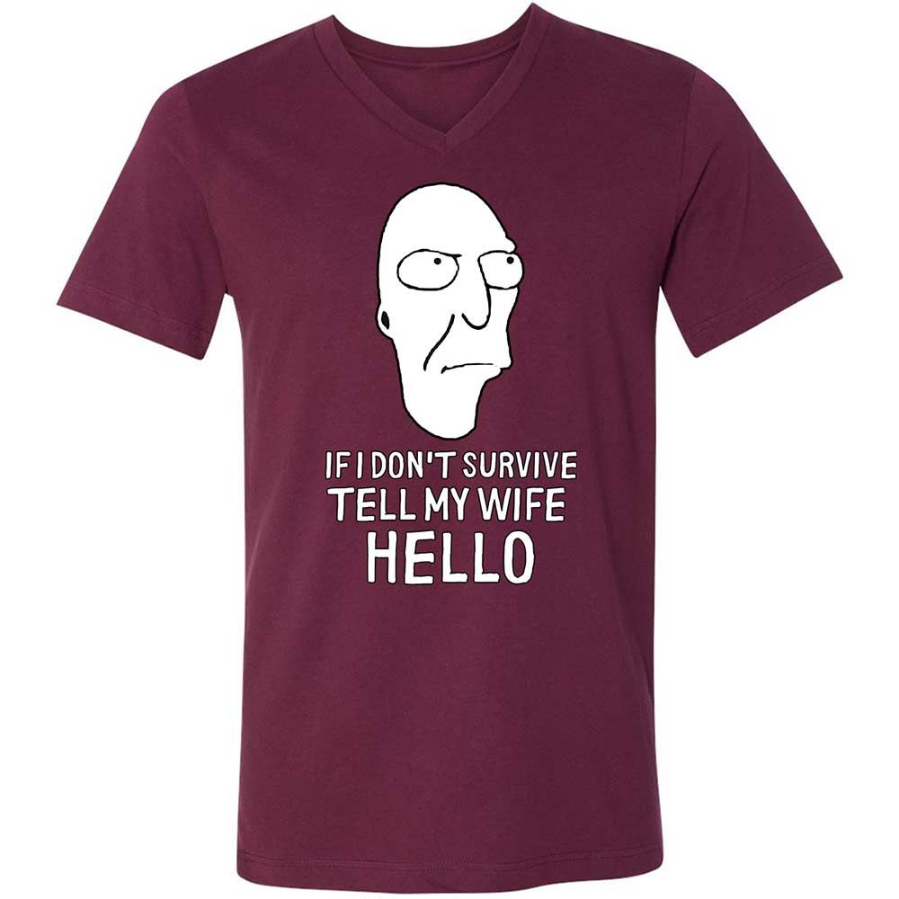 Unisex V-Neck T-Shirt - 25D3E6YT - Maroon - 8