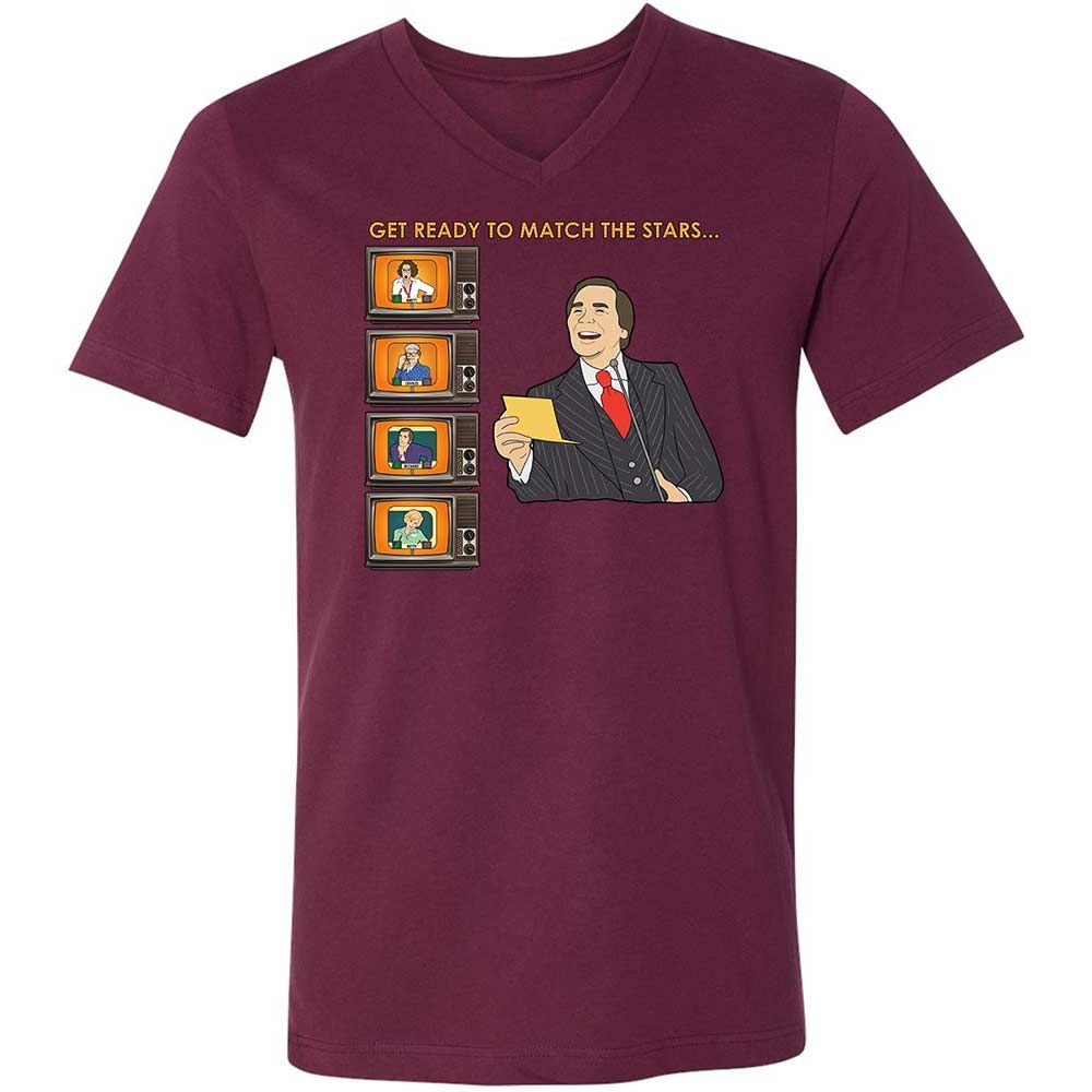 Unisex V-Neck T-Shirt - 2JUL9VCJ - Maroon - 8