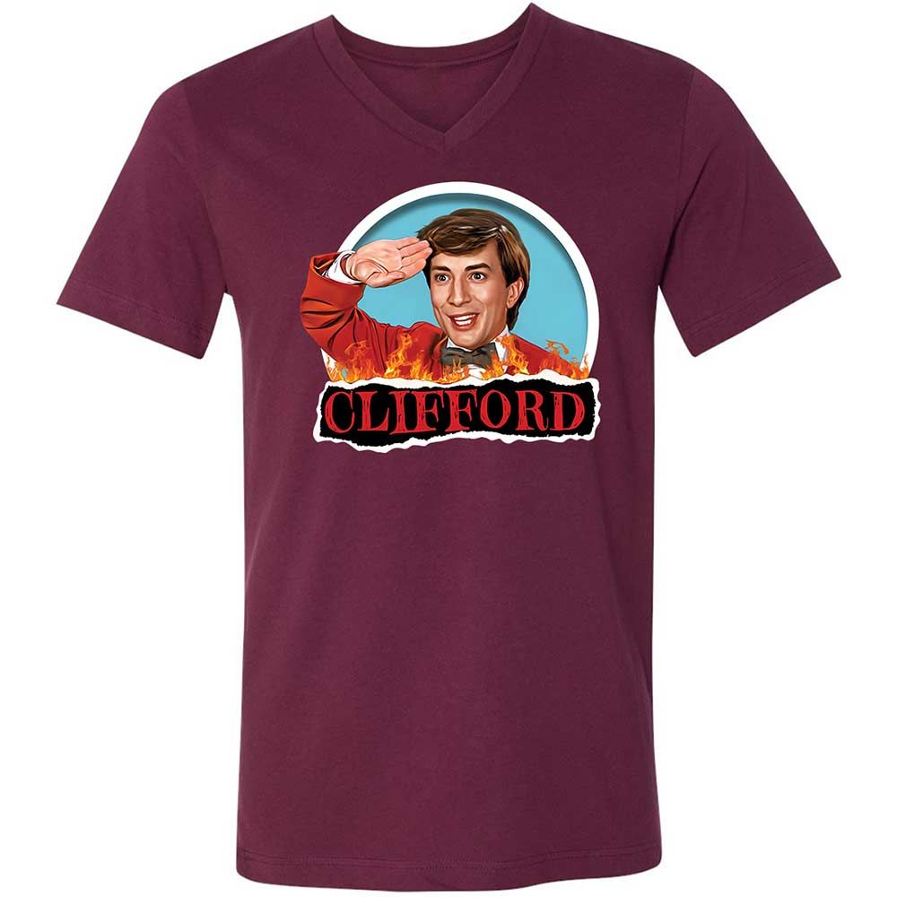 Unisex V-Neck T-Shirt - YJZTG1TV - Maroon - 8