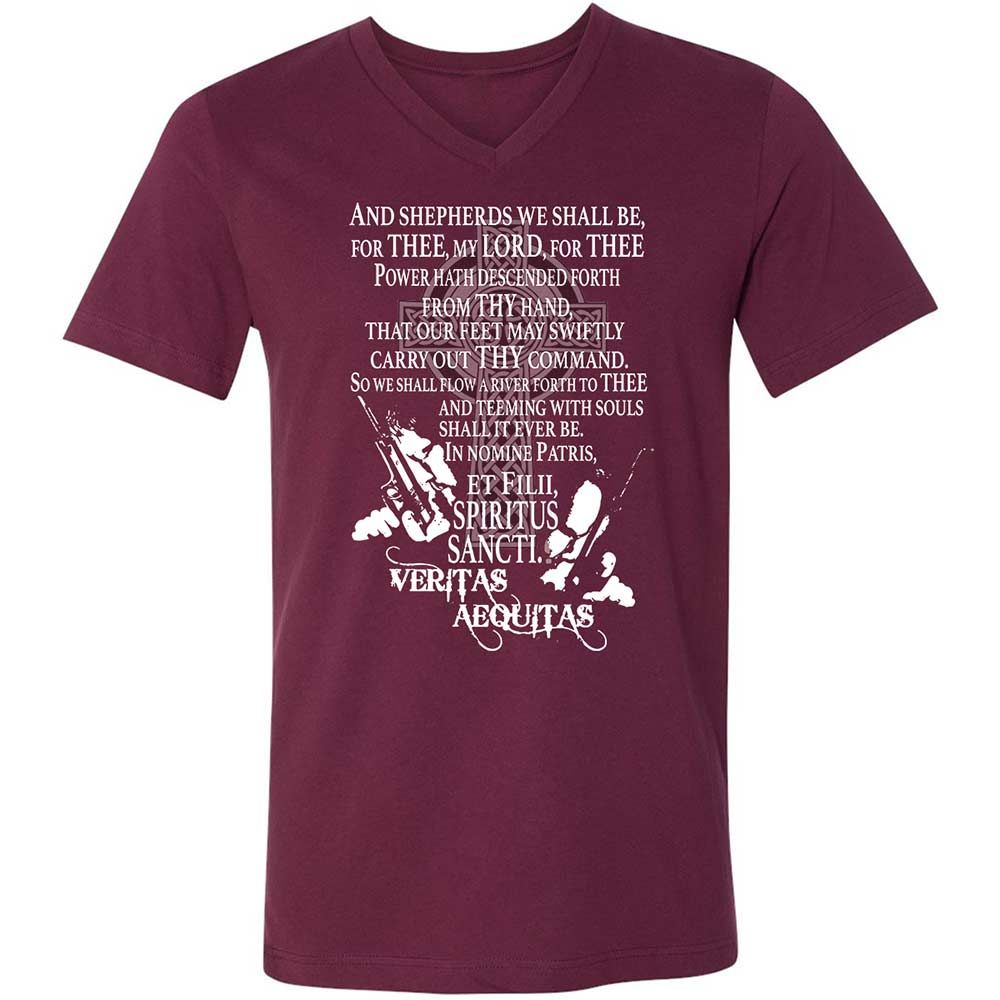 Unisex V-Neck T-Shirt - 9G9GZ6C3 - Maroon - 8