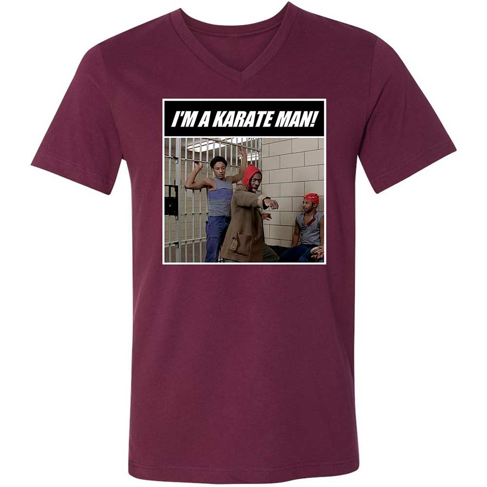 Unisex V-Neck T-Shirt - PDAB3D6Y - Maroon - 8