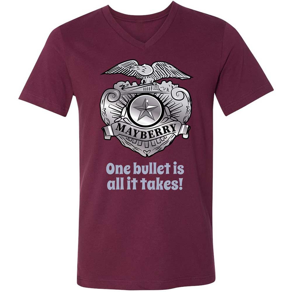 Unisex V-Neck T-Shirt - S3N4JZDA - Maroon - 8