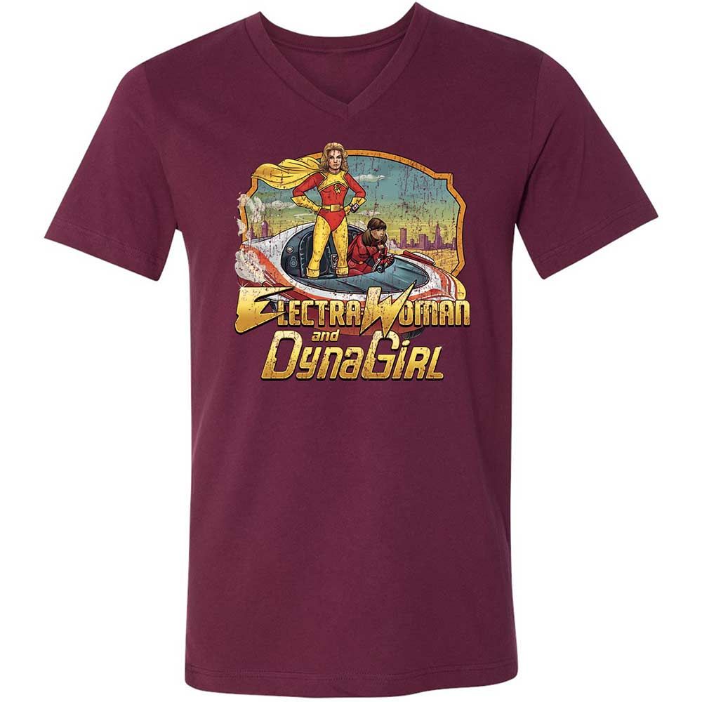 Unisex V-Neck T-Shirt - YE4TCBSK - Maroon - 8