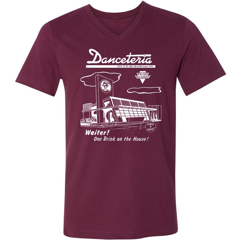 Unisex V-Neck T-Shirt - VFAGRDT7 - Maroon - 8