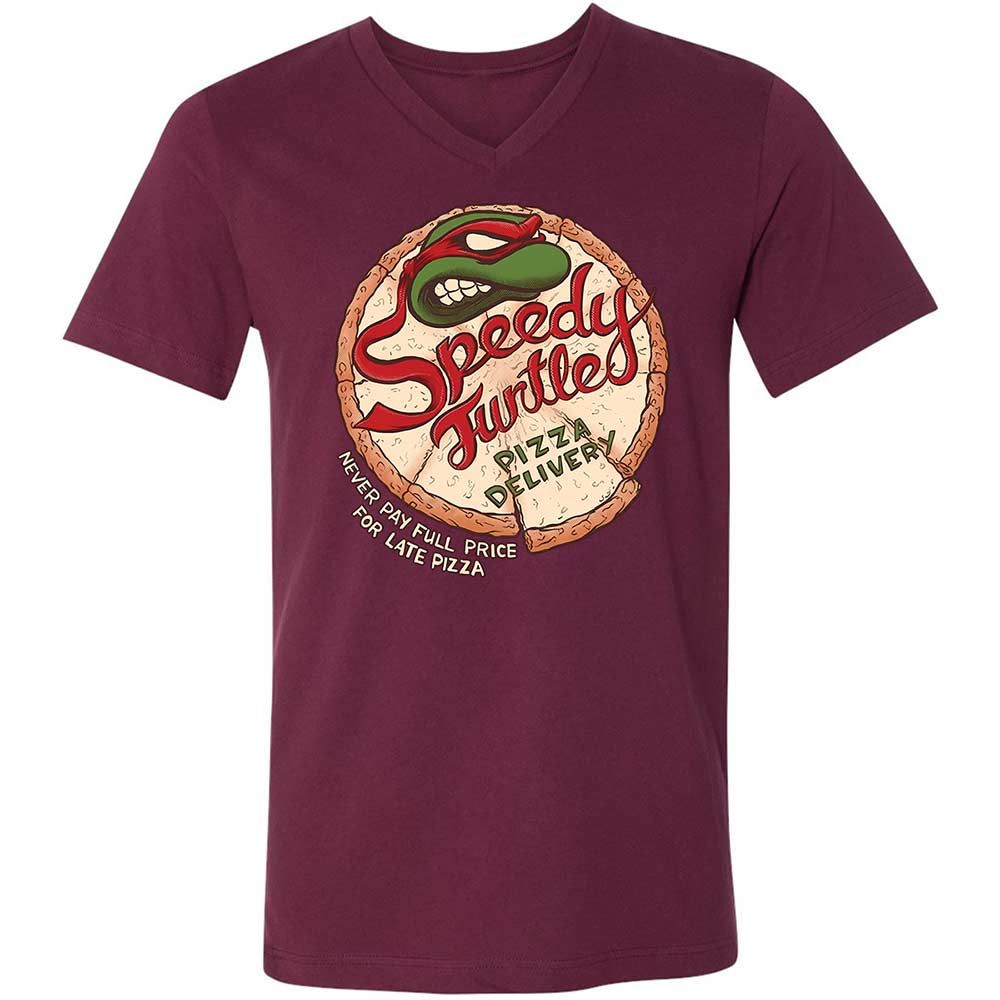Unisex V-Neck T-Shirt - QTH6DN98 - Maroon - 8
