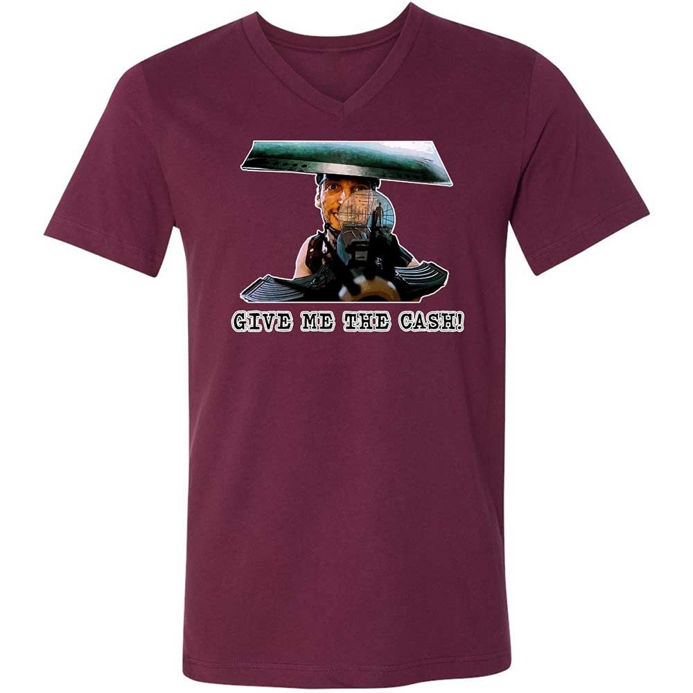 Unisex V-Neck T-Shirt - CF7NGZ5Y - Maroon - 8