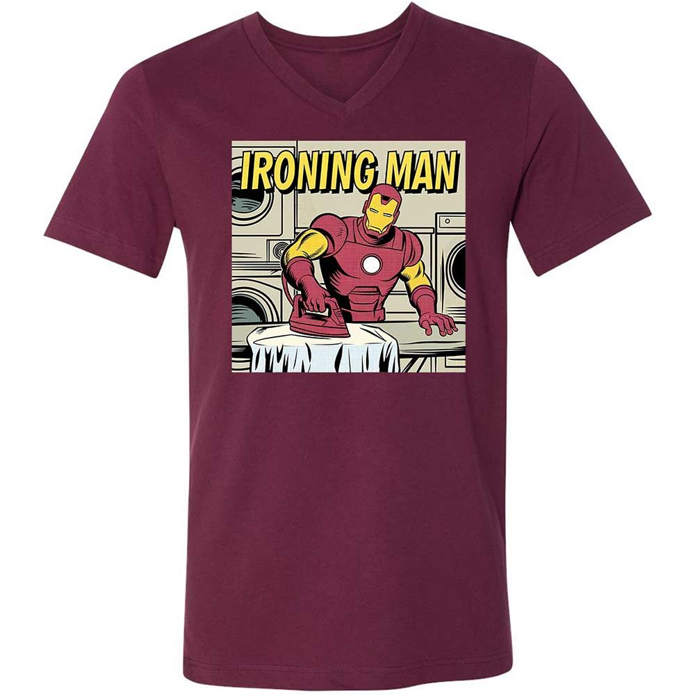 Unisex V-Neck T-Shirt - UT931KRA - Maroon - 8