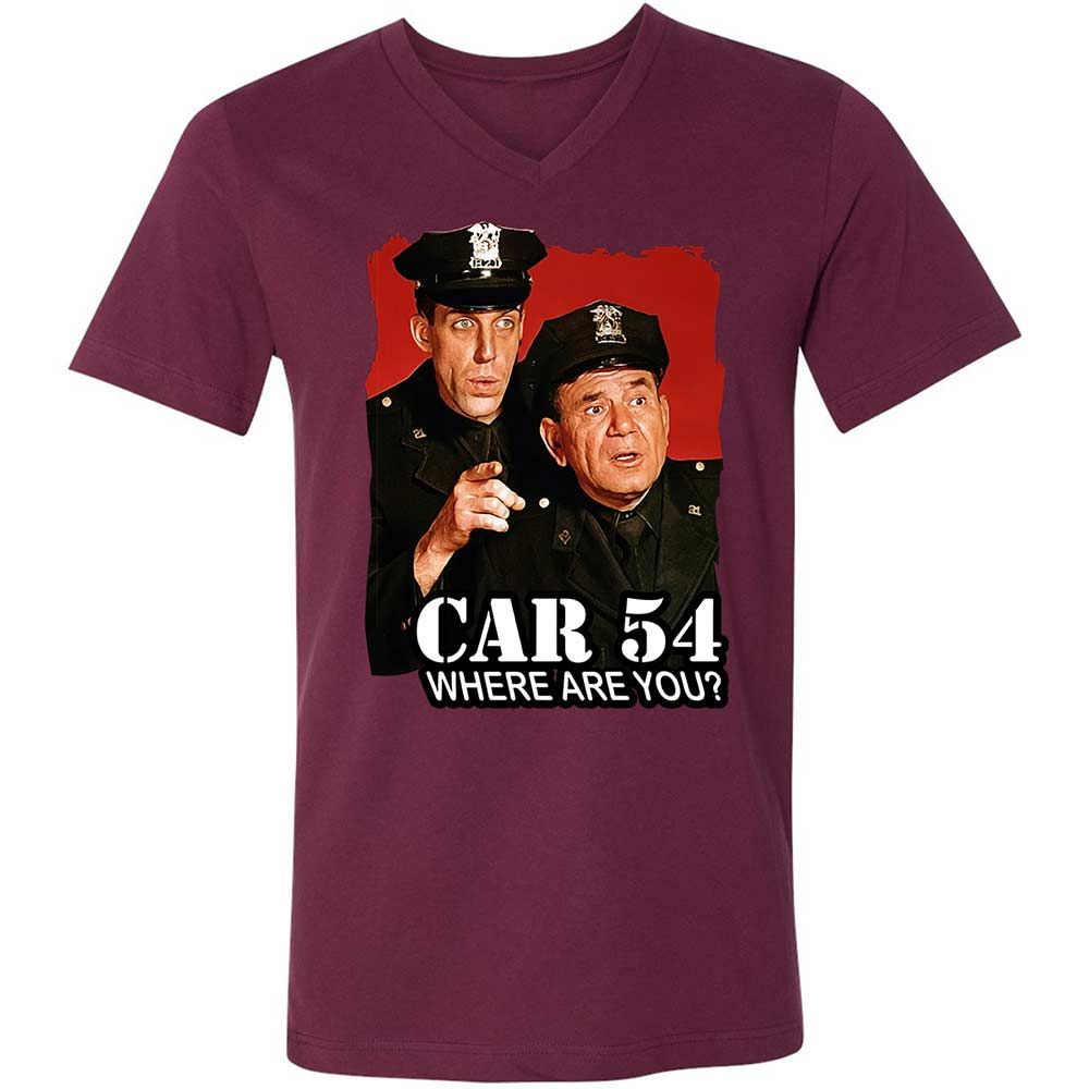 Unisex V-Neck T-Shirt - G4WAZ7GJ - Maroon - 8