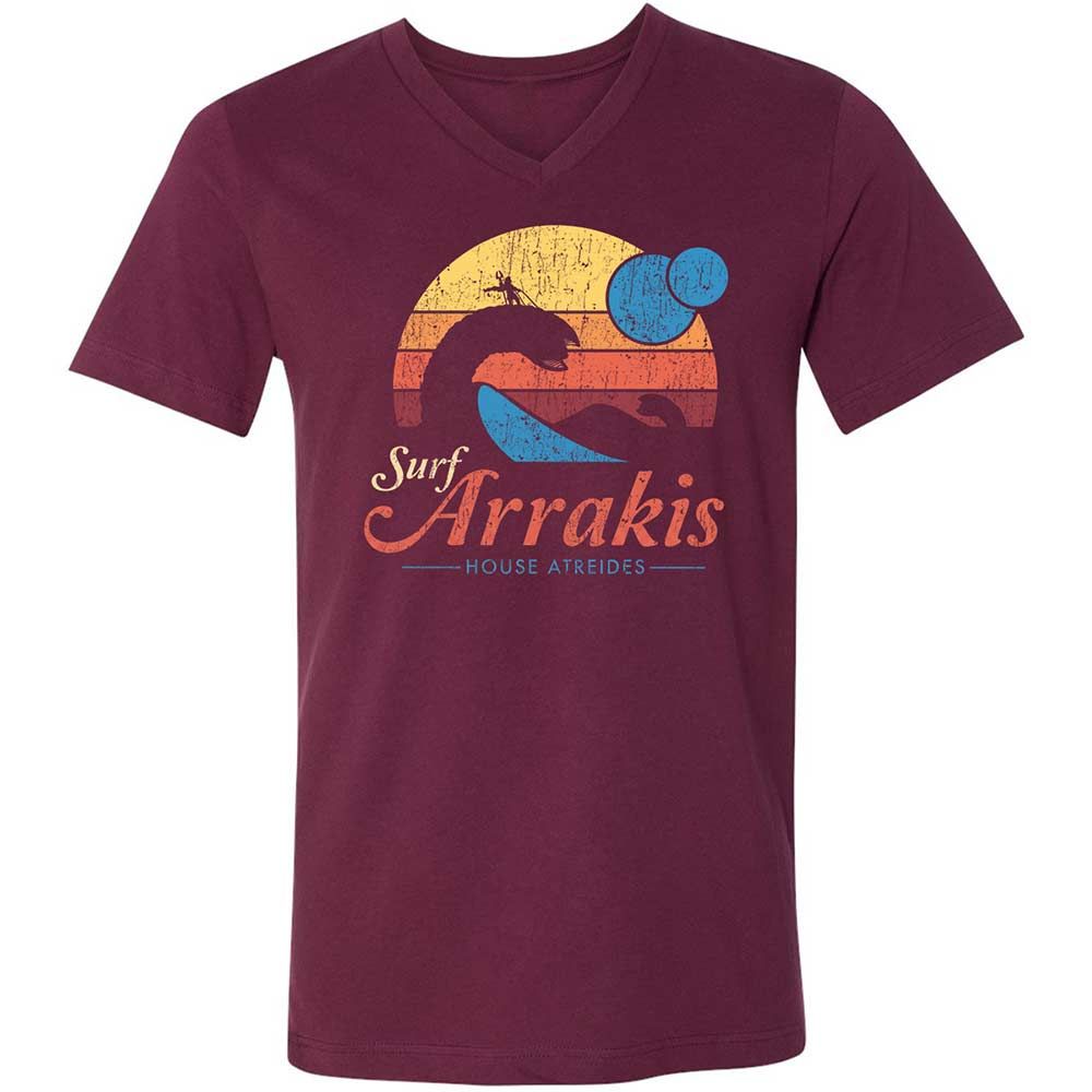 Unisex V-Neck T-Shirt - R8HHV14L - Maroon - 8