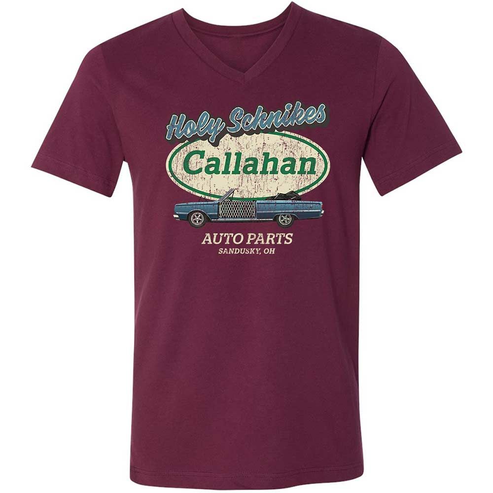 Unisex V-Neck T-Shirt - YF5AFXAS - Maroon - 8