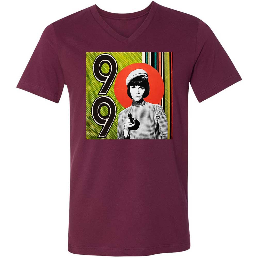 Unisex V-Neck T-Shirt - 4BJL6VHZ - Maroon - 8