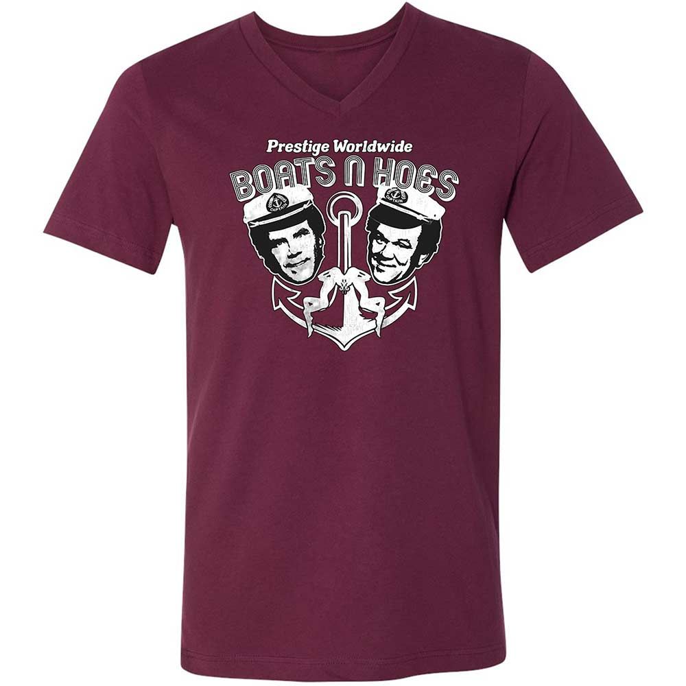 Unisex V-Neck T-Shirt - R9SCBAQ6 - Maroon - 8