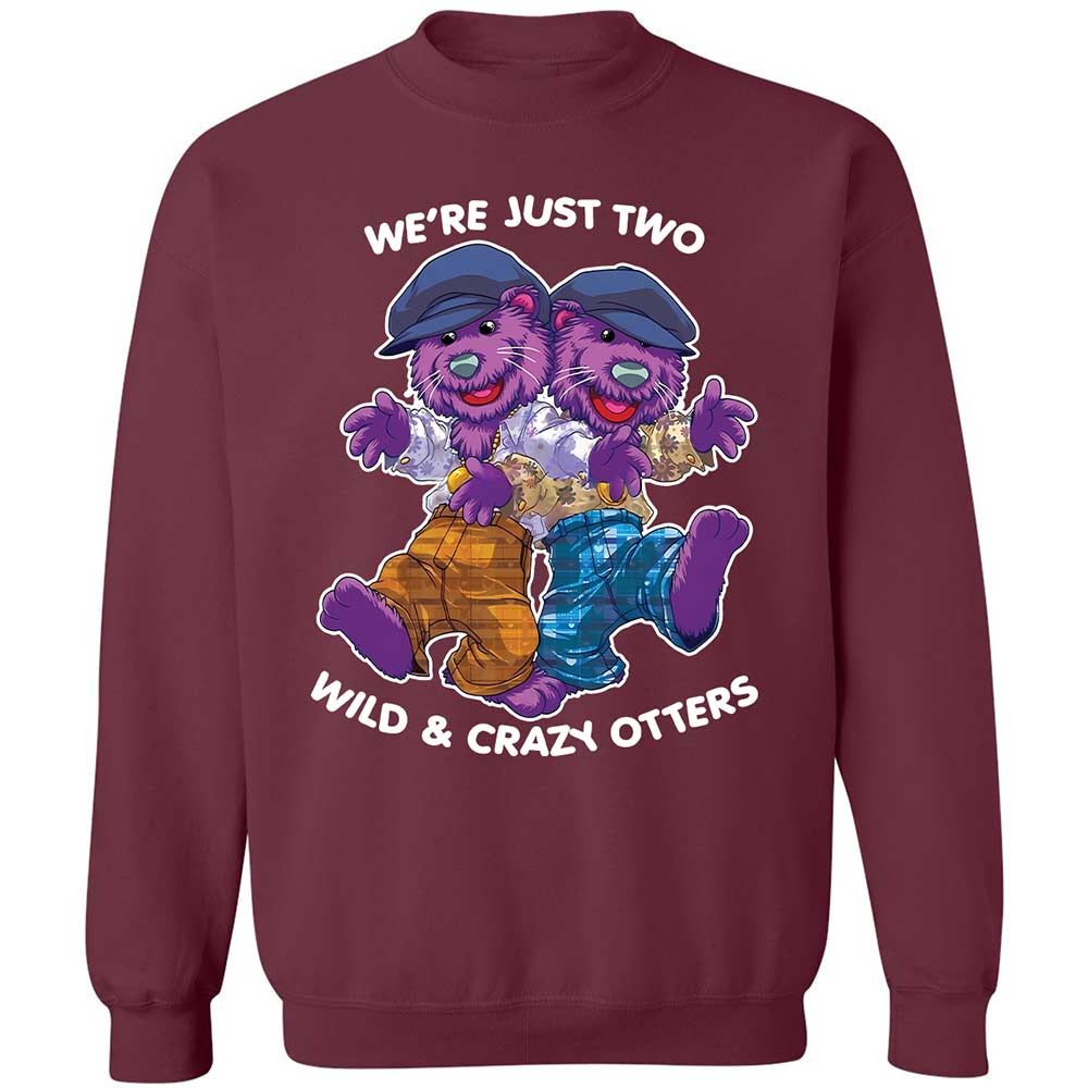 Two wild & crazy otters - Maroon - 8