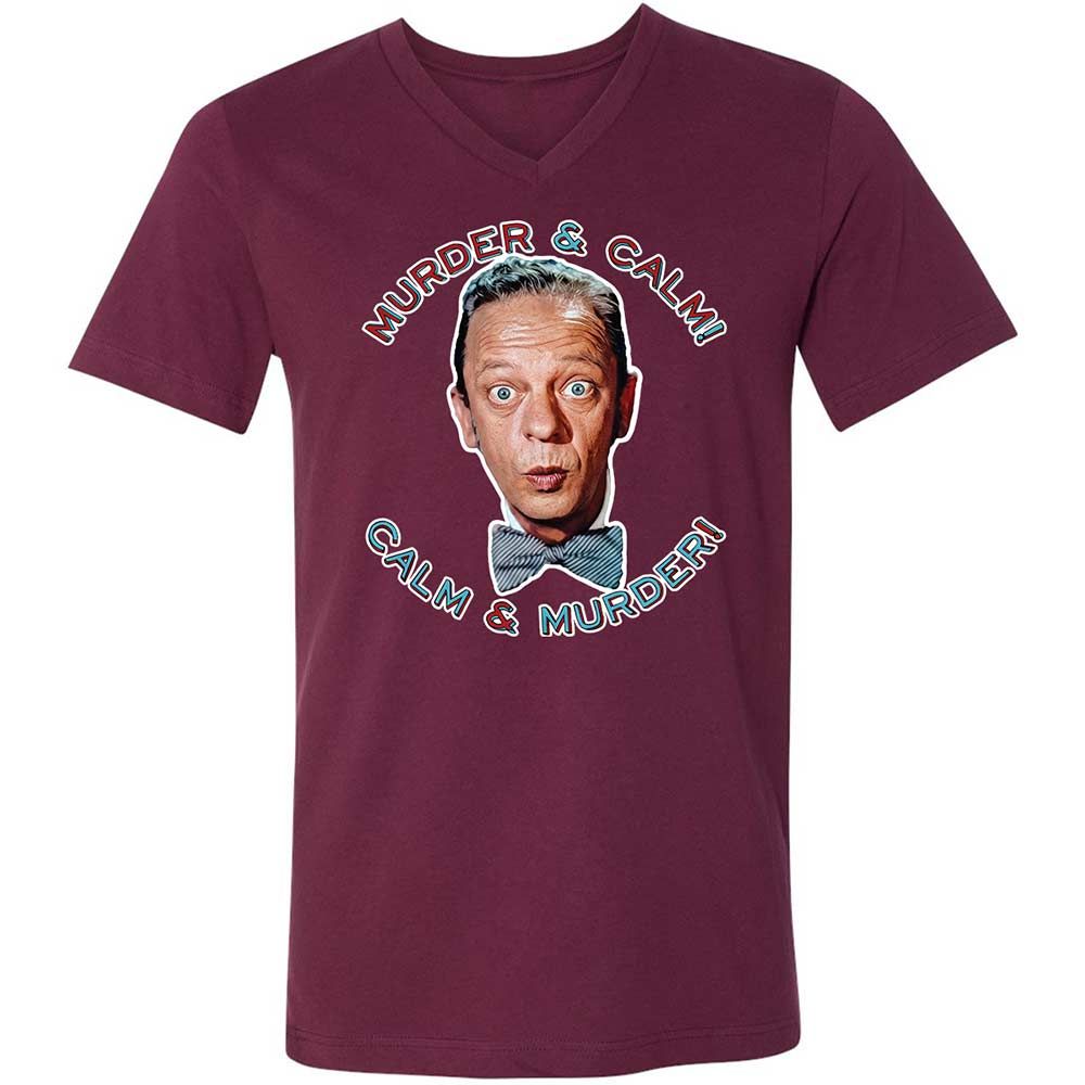 Unisex V-Neck T-Shirt - UQ26UN89 - Maroon - 8