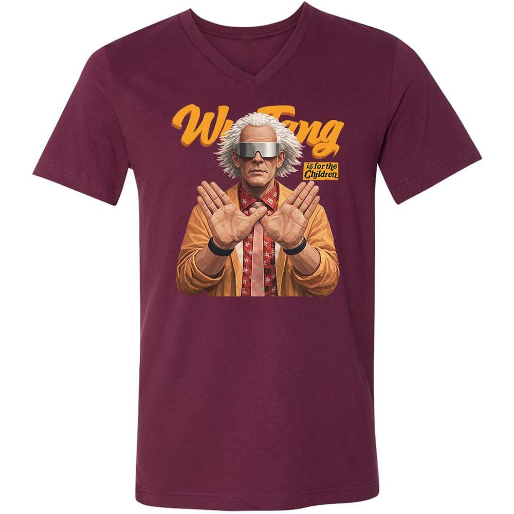 Unisex V-Neck T-Shirt - Black - Maroon - 8