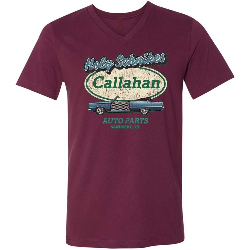 Unisex V-Neck T-Shirt - YQYAZSX4 - Maroon - 8